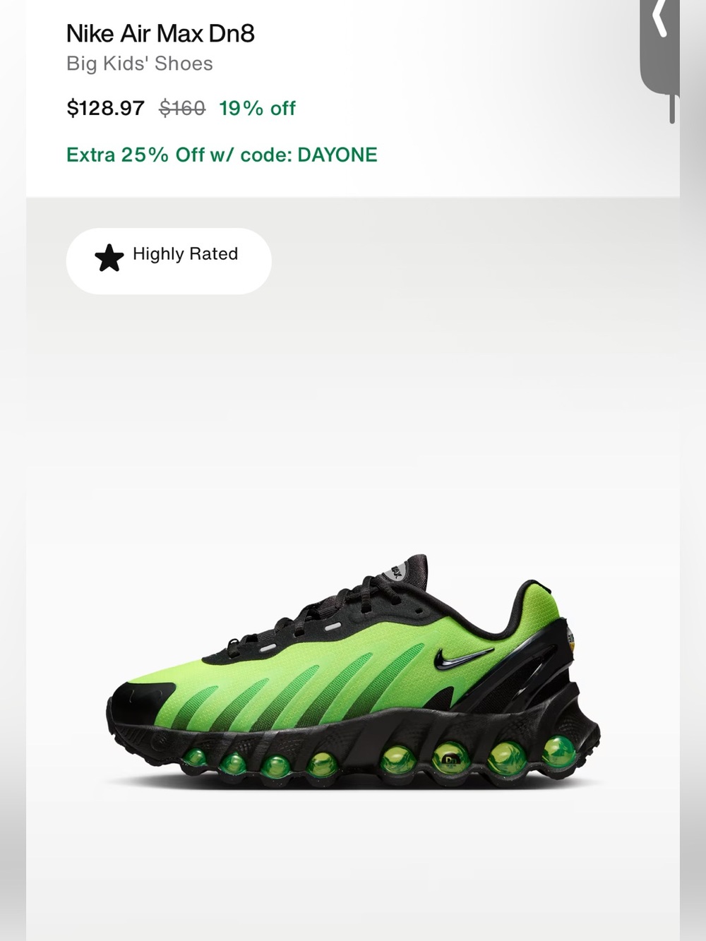 ✨BRAND NEW IN BOX — Nike Air Max DN8 (GS) “Black/Green Strike/Volt”